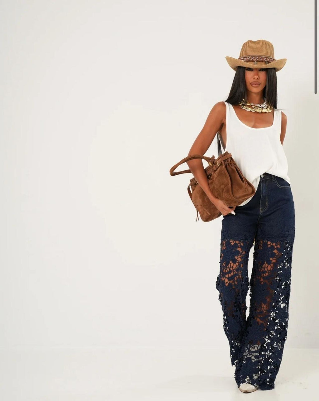 Calça Rendada de Ganga